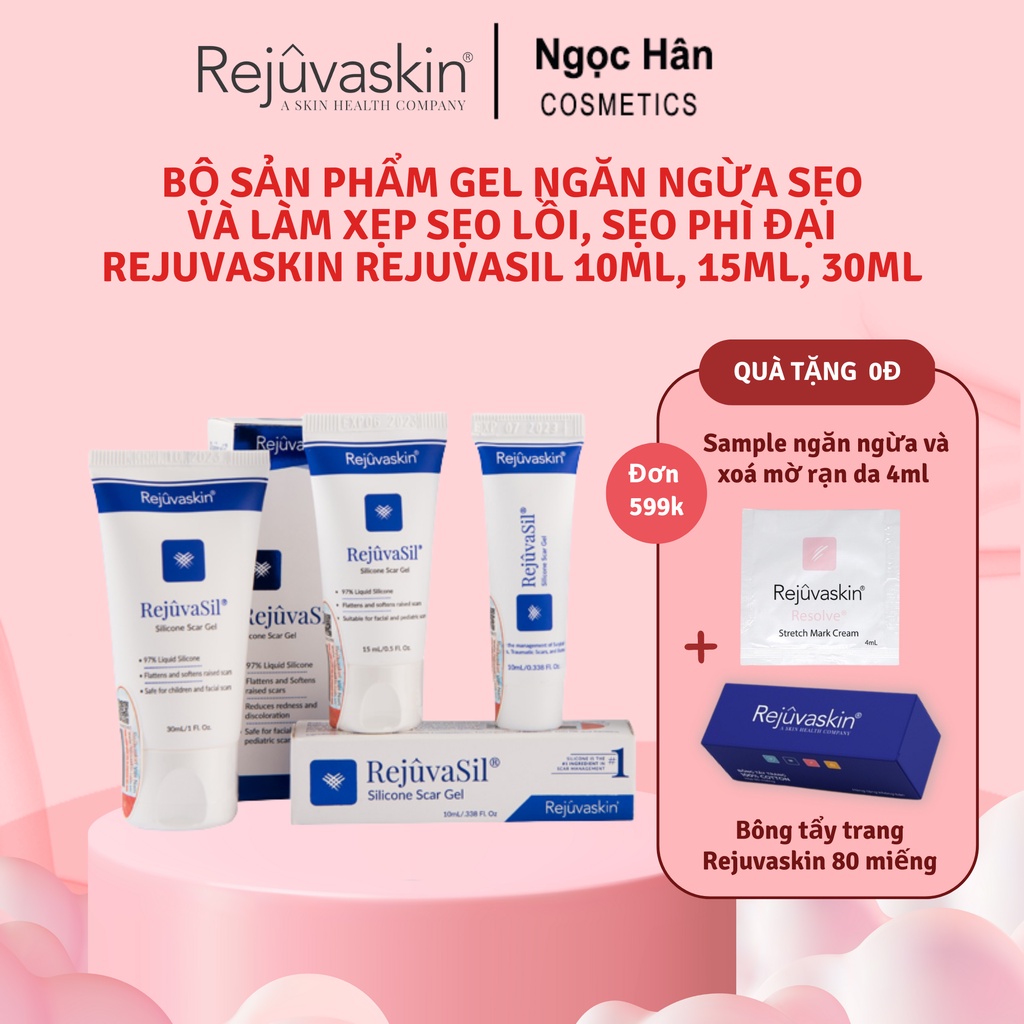 Gel ngăn ngừa sẹo và làm xẹp sẹo lồi, sẹo phì đại Rejuvaskin Rejuvasil 10ml