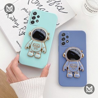 [in stock]Cute 3D Astronaut Phone Case For Samsung Galaxy A04S A03S A02S A02 A03 A7 2018 A750 M51 M31 Shockproof Silicone Kickstand Cover