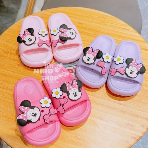 Dép Quai Ngang Gắn Sticker Mickey Hồng Cao Cấp Siêu Đẹp Cho Bé Miho House