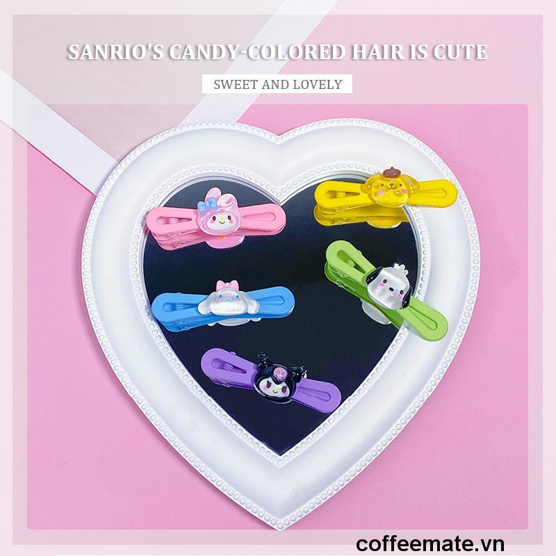 【coffeemate】⚡Sanrio Kẹp Tóc Mái Ngang Hình Cinnamoroll Dog Kuromi Hoạt Hình Dễ Thương Cho Nữ Sinh