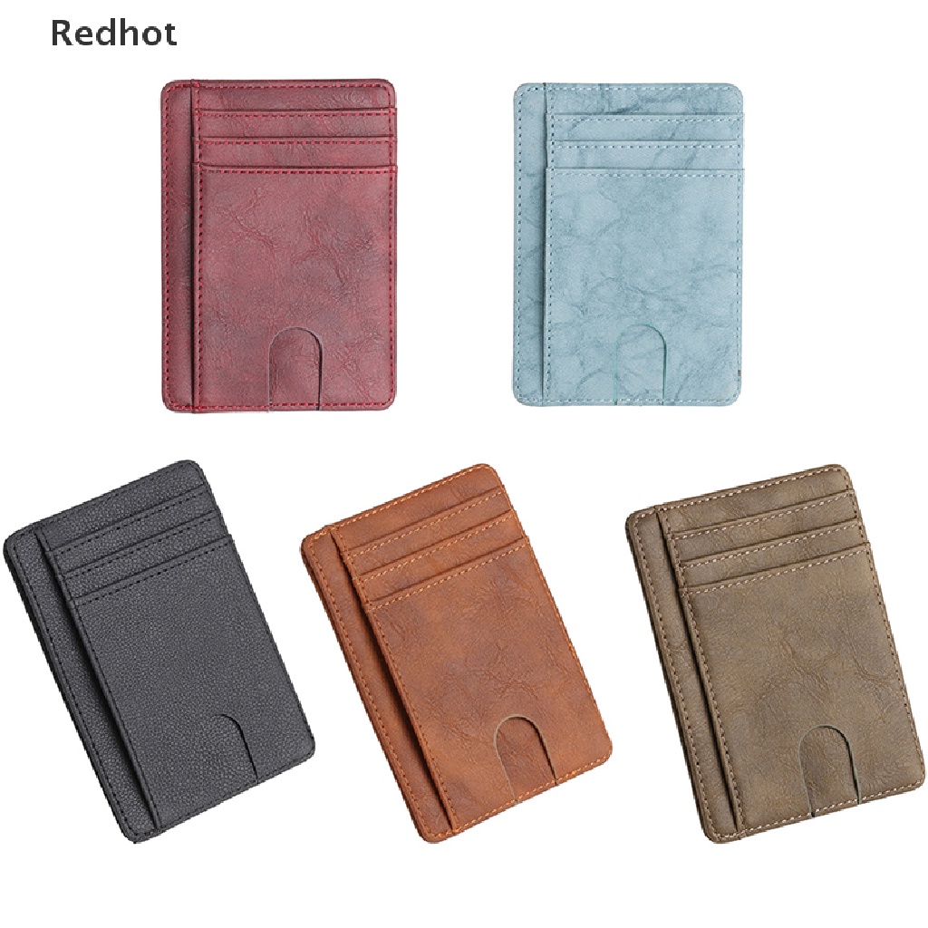 &lt; Redhot &gt; Ví Da Đựng Thẻ Tín Dụng / Tiền Xu Có Kẹp Tiện Lợi RFID Dành Cho Nam