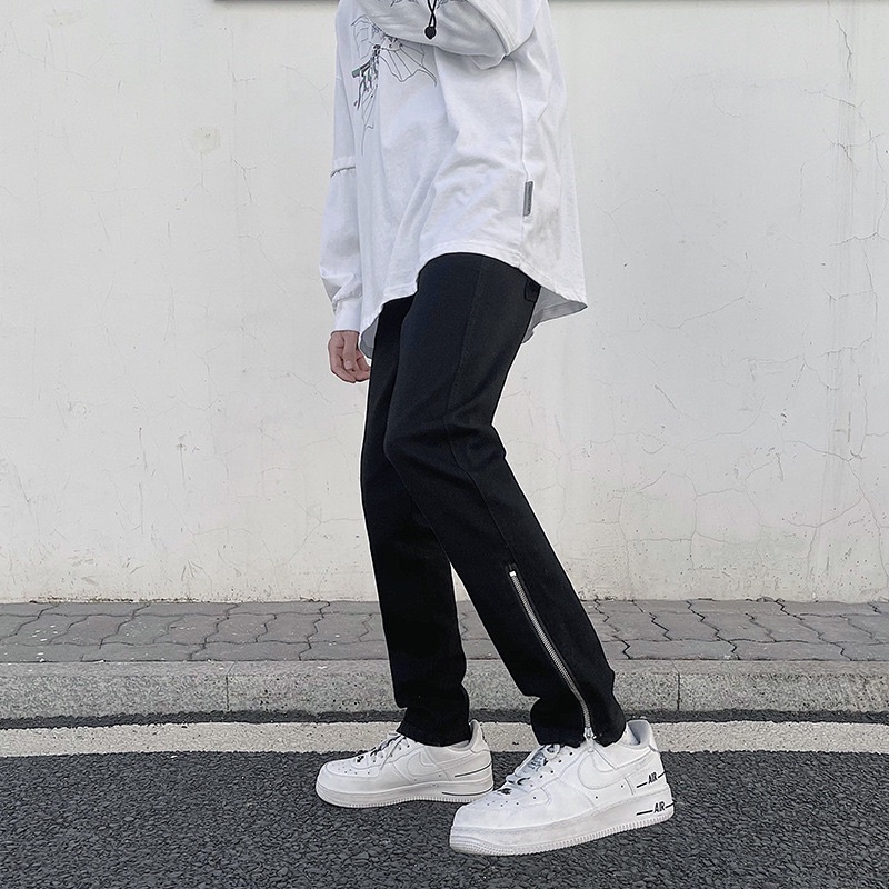 Quần jean zipper streetwear vải denim cao cấp Quixotic