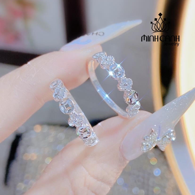 Nhẫn Kim Tiền Bạc Cỏ 4 Lá Minh Canh Jewelry