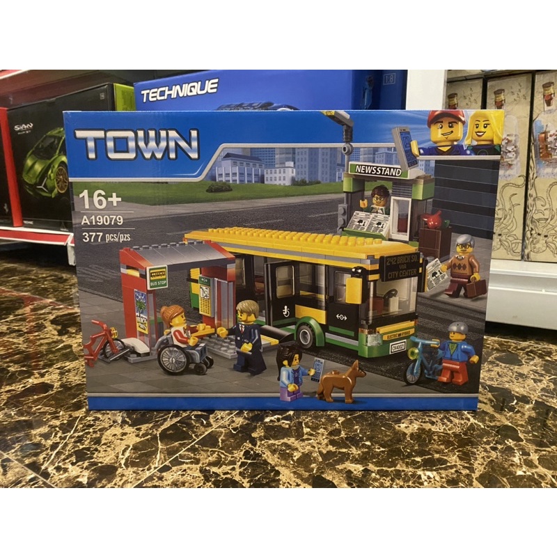 Non lego 19079 02078 mô hình Trạm chờ xe buýt thành phố