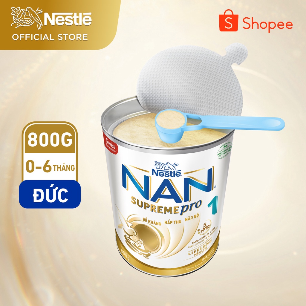 Sữa Bột Nestlé NAN SupremePro 1 lon 800g với 5HMO & đạm Gentle Optipro nhập khẩu nguyên lon từ Đức