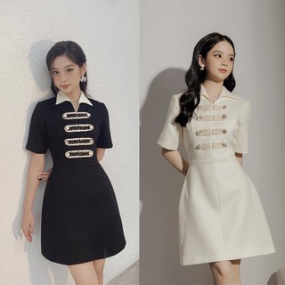 Đầm xòe đi tiệc cưới thiết kế cổ V  sang trọng