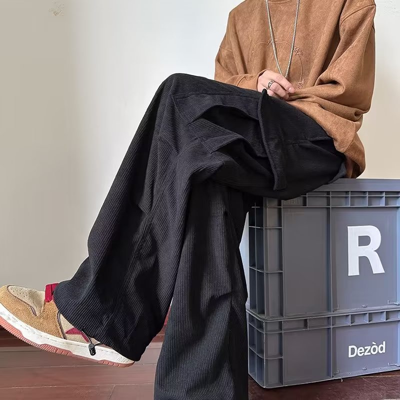 Magee Quần Yếm Vải Nhung Dày Ống Rộng Thời Trang Thu Đông Cho Nam