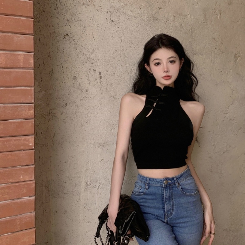 Áo Tank Top Sát Nách Cổ Lọ Thời Trang Đường Phố Cá Tính Cho Nữ