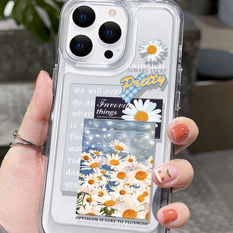 Ốp Điện Thoại DecoPhone Acrylic tpu acrylic Trong Suốt In Hình Hoa Cúc Cho iphone 6s 7 8 plus x xs xr 11 12 13 14 15 max pro