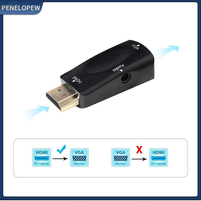 Bộ ChuyểN ĐổI 1080P HDMI Sang VGA + ĐầU CắM 3.5Mm Cho Laptop