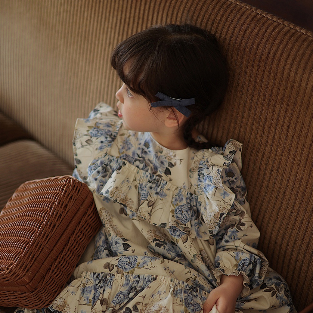 Cô gái bay tay váy mùa xuân và mùa thu váy trẻ em phiên bản hàn quốc phong cách cổ điển váy công chúa