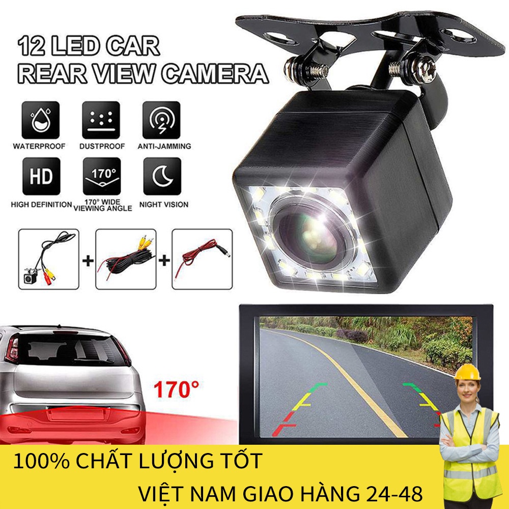 Camera lùi xe 8/12 bóng LED tầm nhìn ban đêm chống thấm nước đảo ngược Máy ảnh chống thấm nước HD đậu xe cảnh đêm | BigBuy360 - bigbuy360.vn
