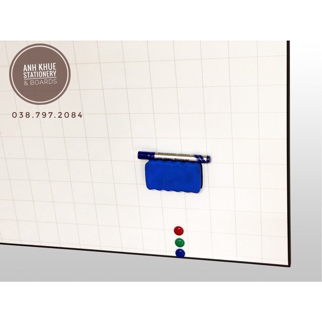 Bảng từ trắng Hàn Quốc 80 x120 cm Tặng nam châm, bông lau từ , bút dạ