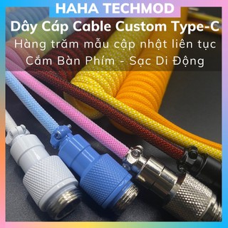 Dây Cáp Custom Bàn Phím Cơ Type-C, Trục Kết Nối GX12, GX16 ,MINI XLR Custom Cable Đầu Cắm USB Kim Loại | HAHATECHMOD