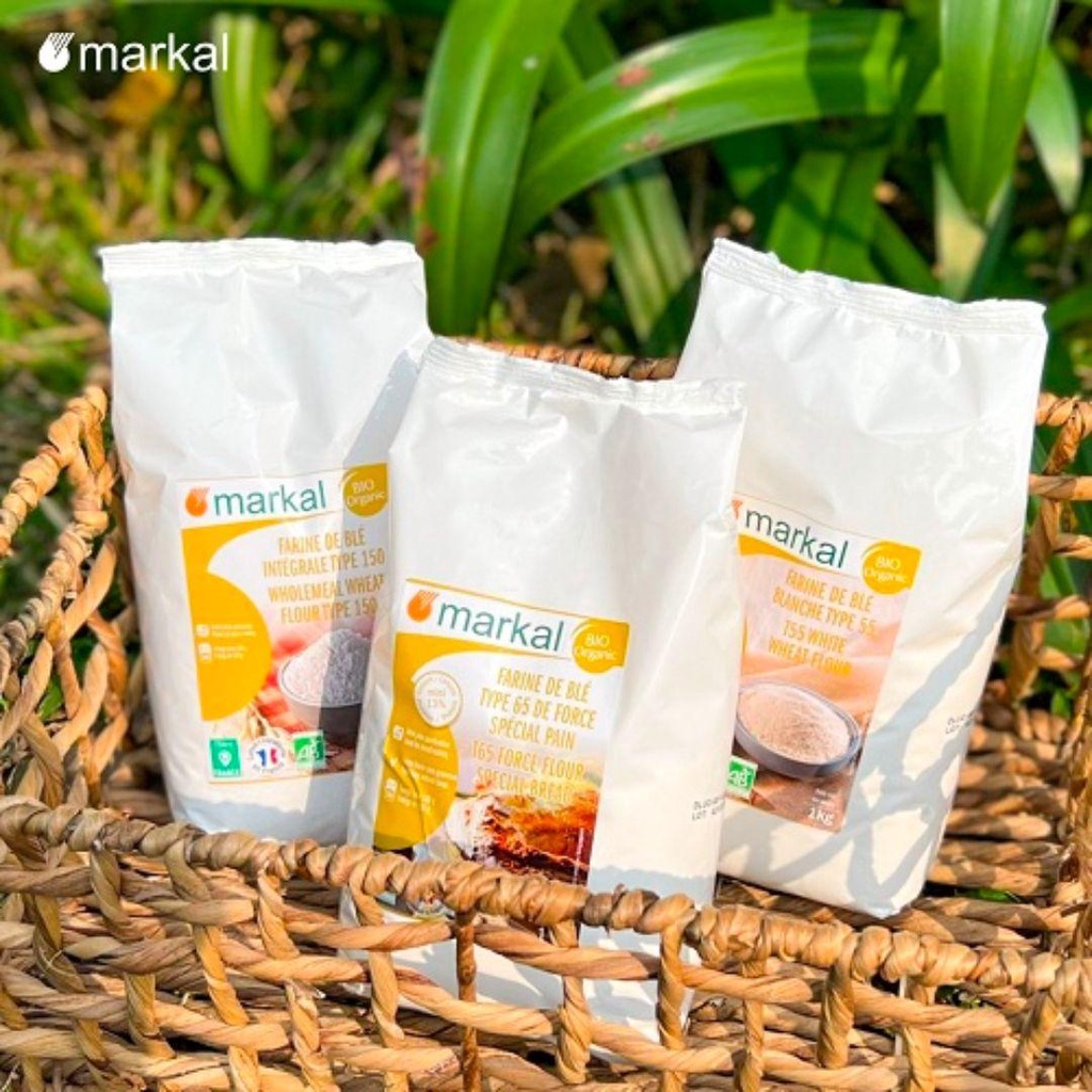 Bột Mì Hữu Cơ Markal (Bột Mì Đa Dụng, Bột Mì Nguyên Cám, Bột Mì Giàu Protein) 1kg - Bột Mì Hữu Cơ Cho Bé - Bột Làm Bánh