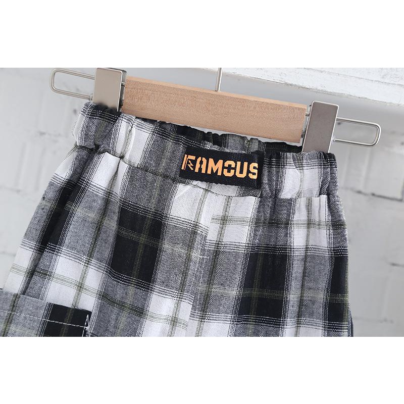 Set đồ bé trai áo thun tay ngắn quần dài caro MINTSCLOSET Mint's Closet đồ bộ bé trai 1 2 3 4 tuổi - TN3132