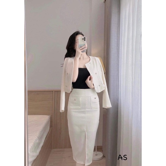 SET TWEED TRẮNG SIZE S
