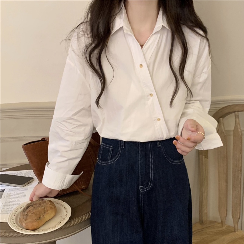 Áo Sơ Mi Dài Tay Phong Cách Pháp Thời Trang Mới Cho Nữ