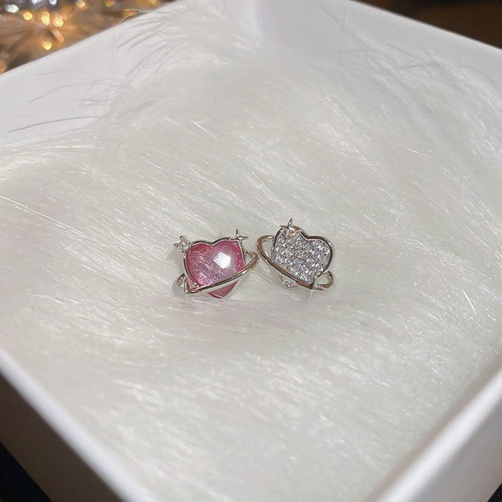 VANES1 Bông Tai Hình Trái Tim Hành Tinh Phong Cách Retro Thời Trang