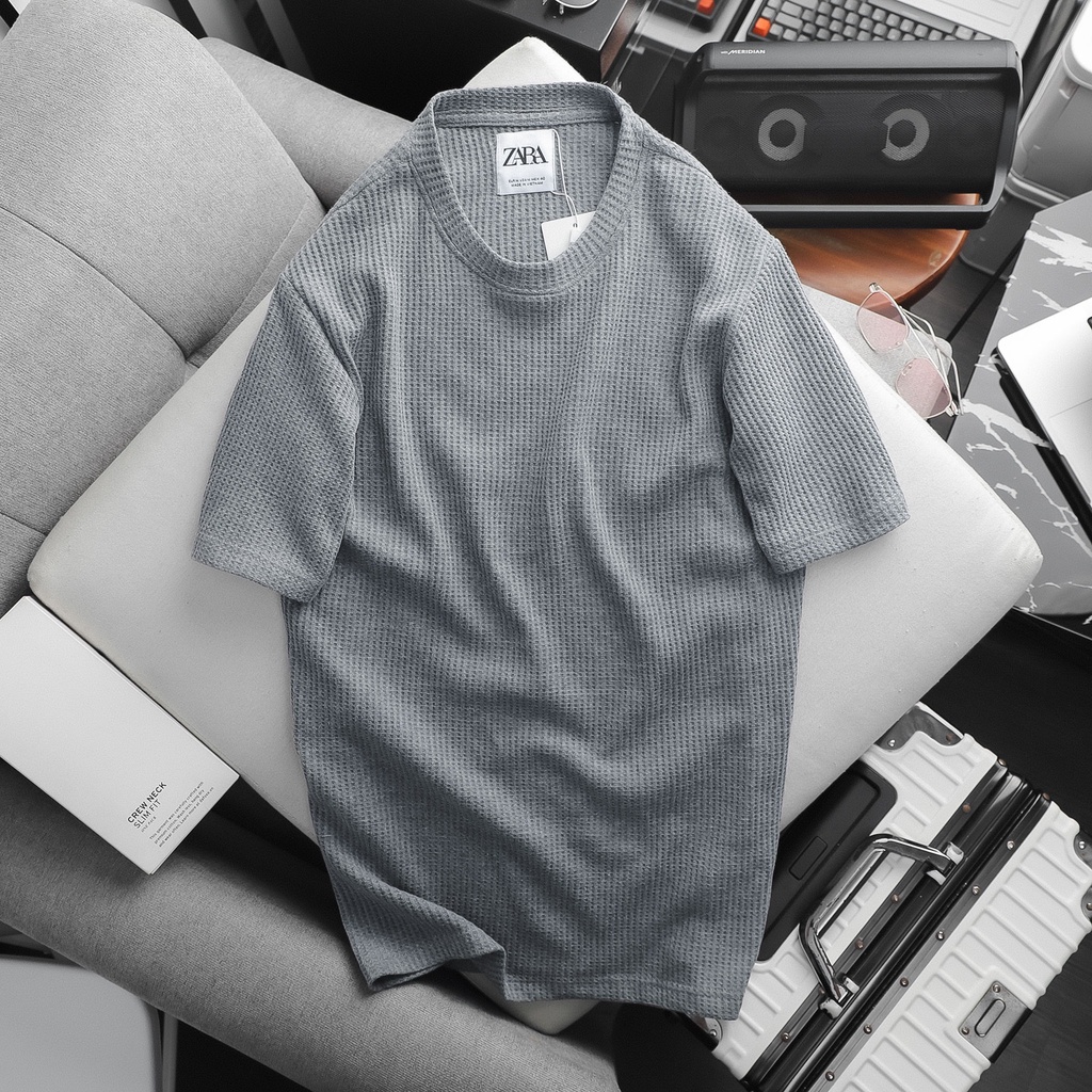 Áo Zara dệt kim tổ ong Form slim