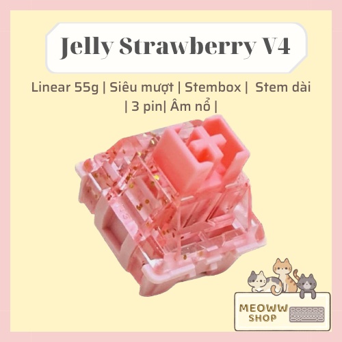 Công tắc phím cơ jelly dâu v4/ switch jelly strawberry v4 cho bàn phím cơ Shopee Việt Nam