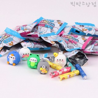 Pack Nhân Phẩm Molang Figure - 1 Pack Figure Pencil Cap Random Hàn Quốc