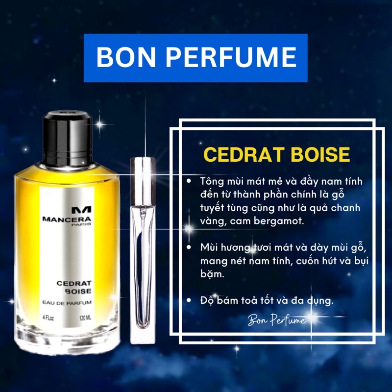 Nước hoa Mancera Cedrat Boise 10ml