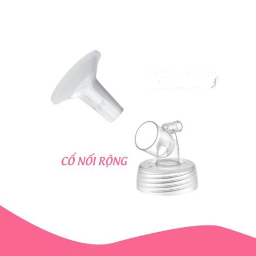Combo Phễu Hút Sữa Silicon Mini Pum FDA Pinky - Cổ Nối Rộng - Chặn Sữa Ngắn tương thích máy Medela, Spectra, Avent...
