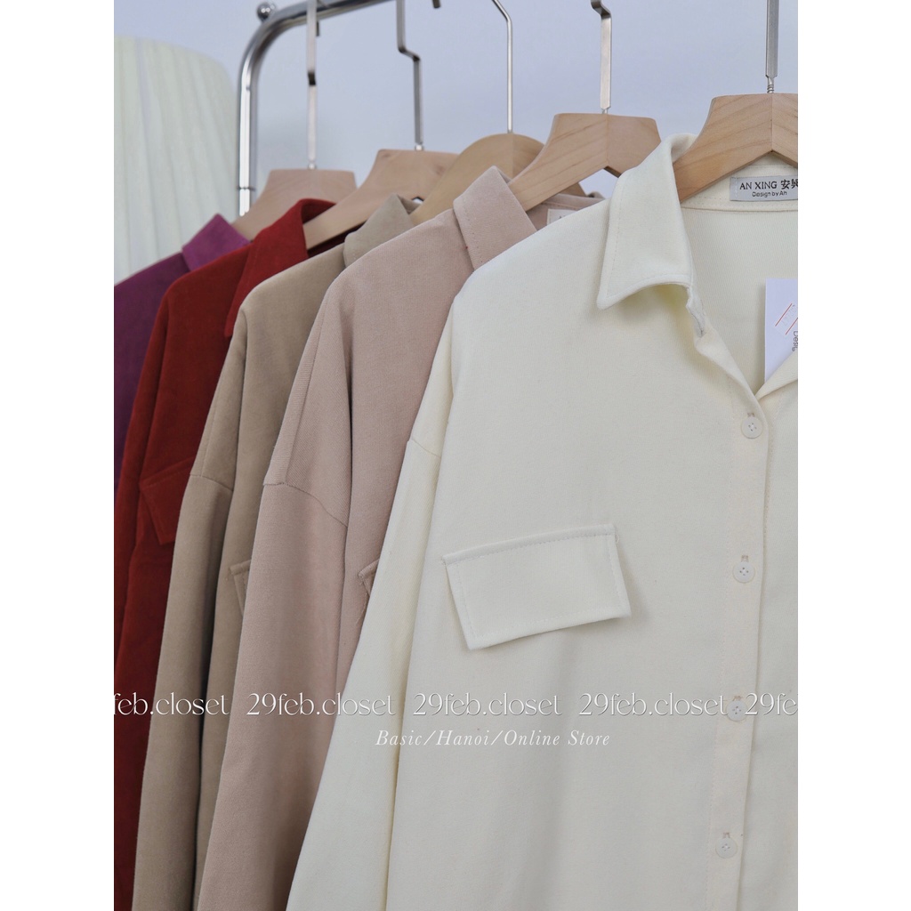 Sơ mi nhung chéo 2 túi nắp - 29feb.closet - A183