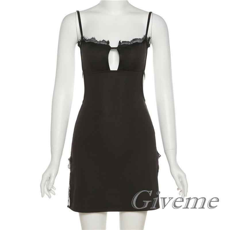 Đầm Ngắn Sát Nách Cổ Thuyền Màu Đen Trơn Ôm Dáng Cho Nữ