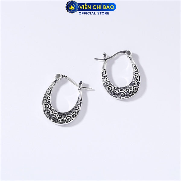 Bông tai họa tiết cổ điển chất liệu bạc Thái 925 thời trang phụ kiện trang sức nữ Viễn Chí Bảo B000618