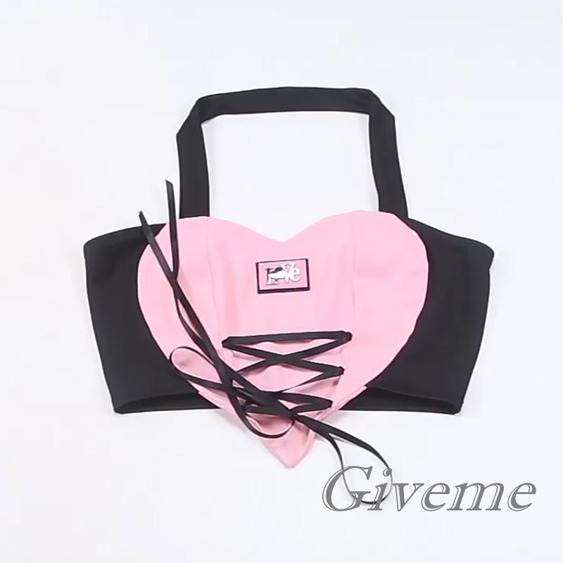 Áo Croptop Không Tay In Chữ Thời Trang Cho Nữ