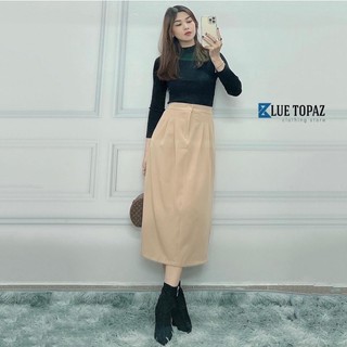 Áo len tay dài form ôm, cổ 3p