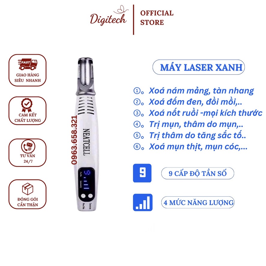 Máy laser Neatcell Xanh xoá nám mảng, tàn nhang, nốt ruồi, đốm đen