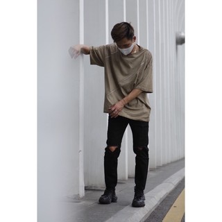 Quần jeans đen rách gối NP16 Brocode