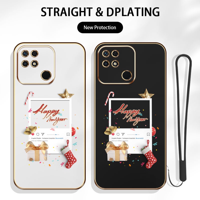 Ốp Điện Thoại Silicone Mềm Hình Dạng Máy Ảnh Kèm Dây Đeo Cho Xiaomi Redmi 10 9 Prime Plus 10 10C 9C 9A 8A + 2023