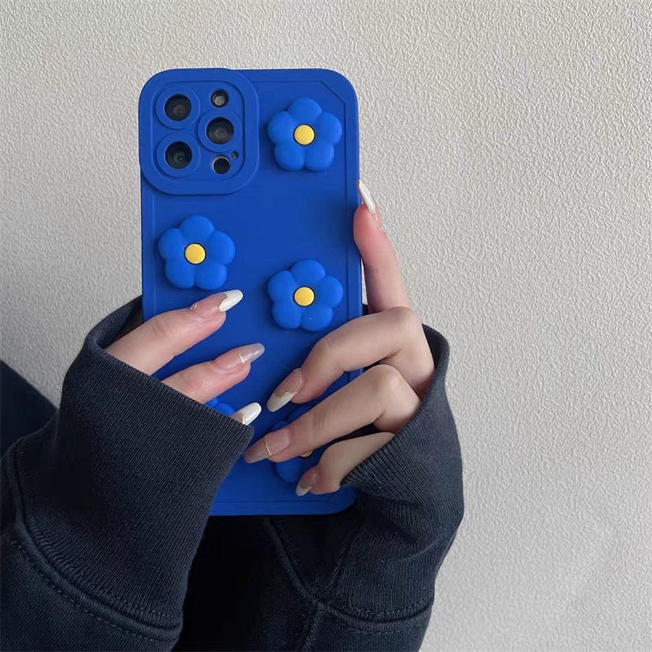 Ốp Điện Thoại Mềm Nhám Hình Hoa 3D Dễ Thương Cho iPhone 7 8 6 6S Plus 11 12 13 14 Pro MAX Plus Mini X XR XS MAX SE 2020 2022