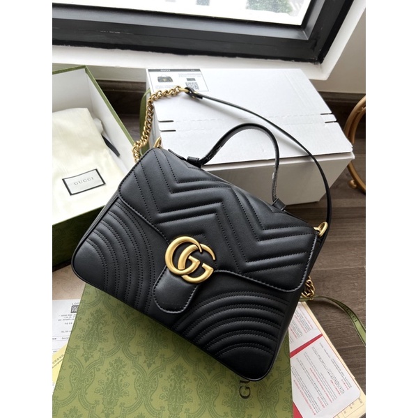 Túi quai xách Gucci Marmont bản Super size 27cm chất da bò fullbox đủ phụ kiện