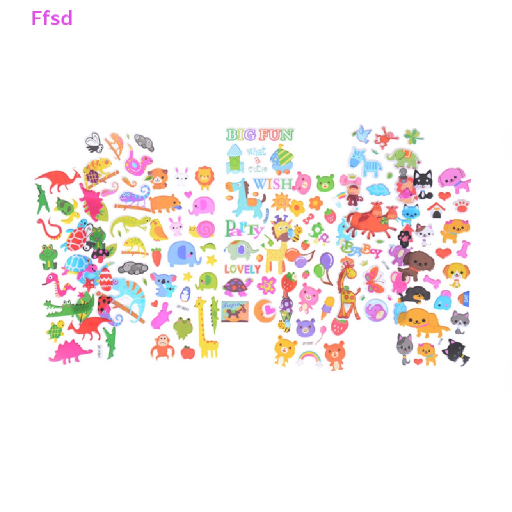 Bộ 6 Tấm Hình Dán Họa Tiết Động Vật Hoạt Hình Dễ Thương Dùng Làm Đồ Chơi Cho Bé