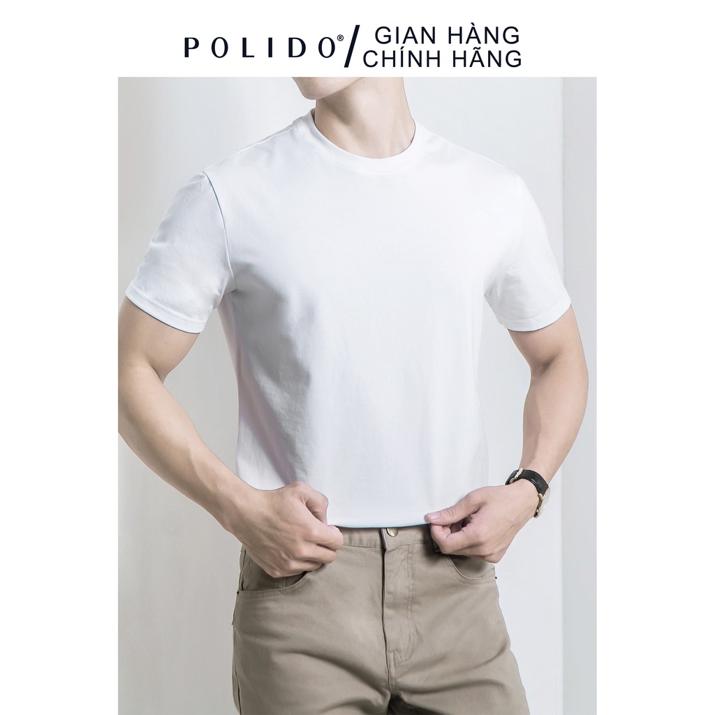 Áo Phông Cộc Tay Nam CEFFYLO Màu Trắng Chất Cotton Phong Cách Basic