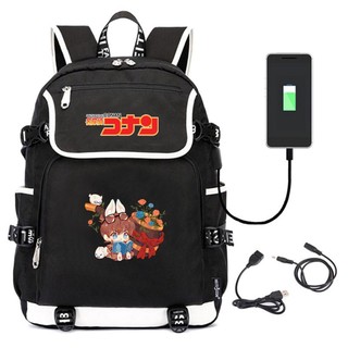 Balo nắp ngang in hình detective conan thám tử lừng danh ver alice anime chibi cặp sách nam nữ đi học