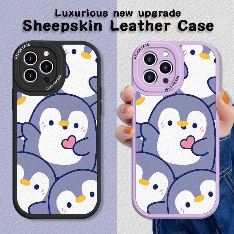 Ốp Lưng IPHONE 6 PLUS 6S PLUS IPHONE 7 PLUS 8PLUS SE 2020 SE 2022 IPHONE X XS XR XS MAX Cho Điện Thoại Ốp Lưng Silicon Mềm Hoạt Hình Dễ Thương Hình Chim Cánh Cụt Da Cừu Da Ốp Lưng Chống Sốc