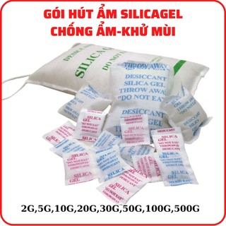 500g gói hút ẩm 2g/5g/10g/20g/30g/50g/100g silicagel - hạt hút ẩm quần áo giày dép máy ảnh chống ẩm khử mùi
