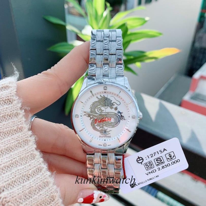 Đồng Hồ Nam SUNRISE 1271SA Hoạ Tiết Rồng  Authentic