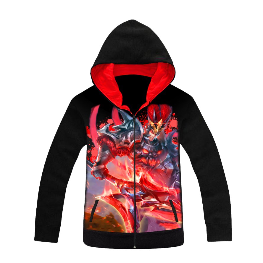 áo khoác nam hình lữ bố liên quân mobile 3d black