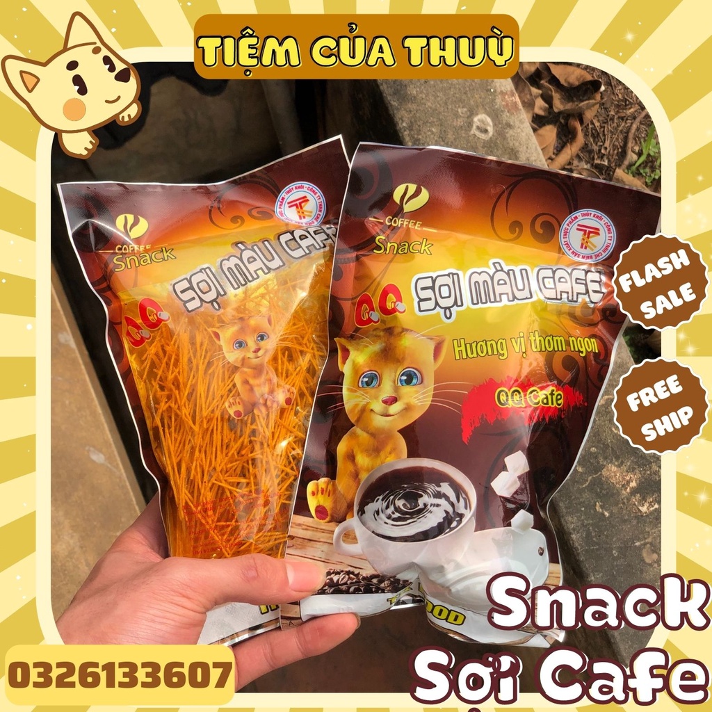 5 Gói Snack Cafe Sợi Ba Anh Em Food, Snack Tăm Cay, ăn vặt tuổi thơ