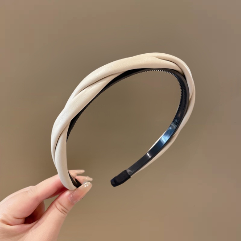 Bờm Tóc Băng Đô Cài Tóc Bằng Da Phong Cách Hàn Quốc Cho Nữ