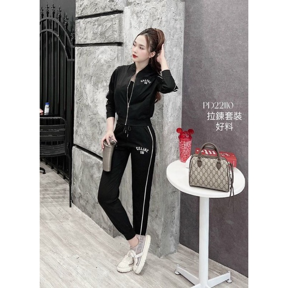 Hot Bộ umi thể thao nữ dài tay quần bo gấu dưới 1m6