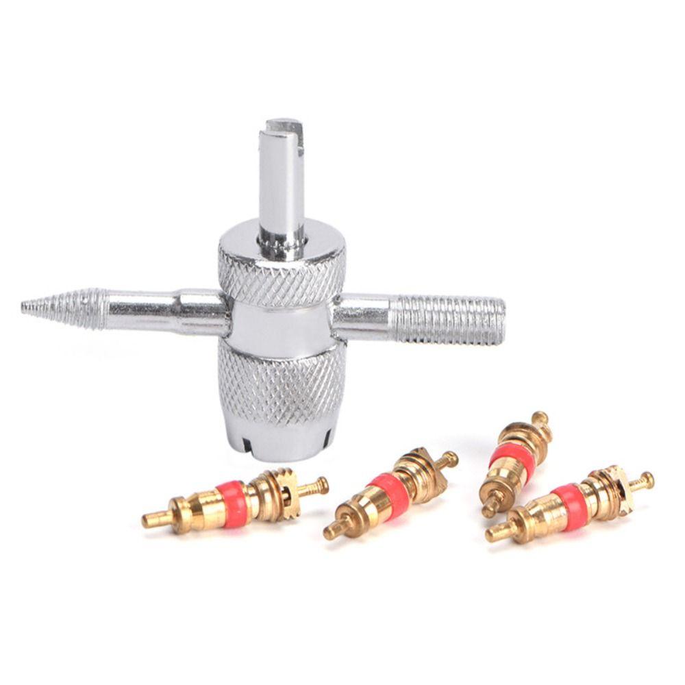 1 Bộ Dụng Cụ Tháo Lõi Van Bánh Xe Hơi 4 Chiều