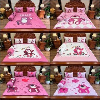 Gấu lotso - gấu dâu - gấu kẹo hồng nhạt hồng đậm siêu cưng cho bé drap thun ý lạnh 5d cao cấp